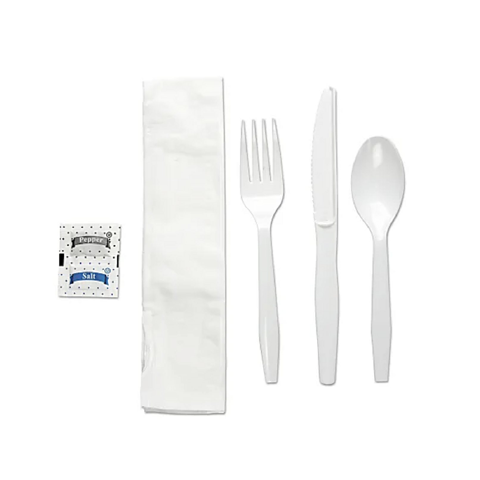 Medium Weight Polypropylene Cutlery Kits for Events - 6-Piece Sets | 250 Kits / Case