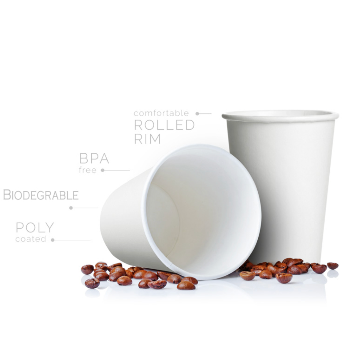 Crystalware Disposable Paper Hot Cups - Ideal for Coffee and Tea, Eco-Friendly